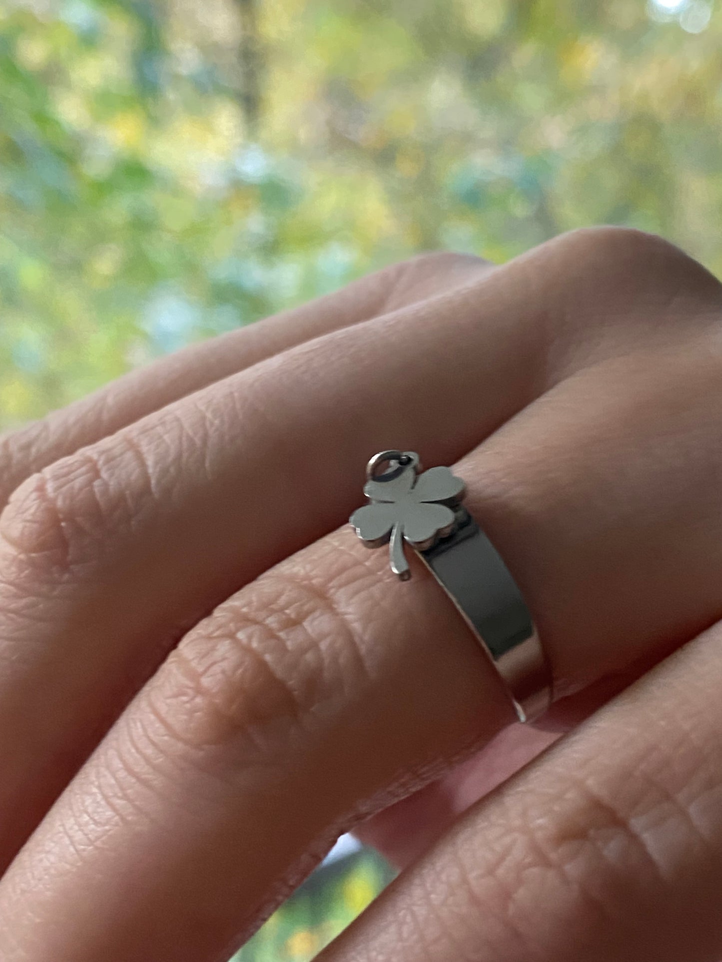 Bague Breloque Trèfle argent