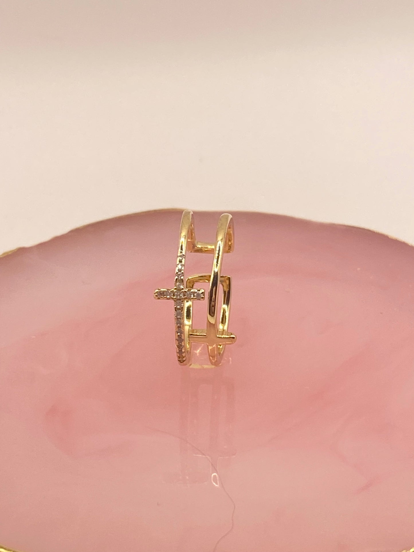 Bague Marie , croix religieuse , en Acier Inoxydable Ajustable