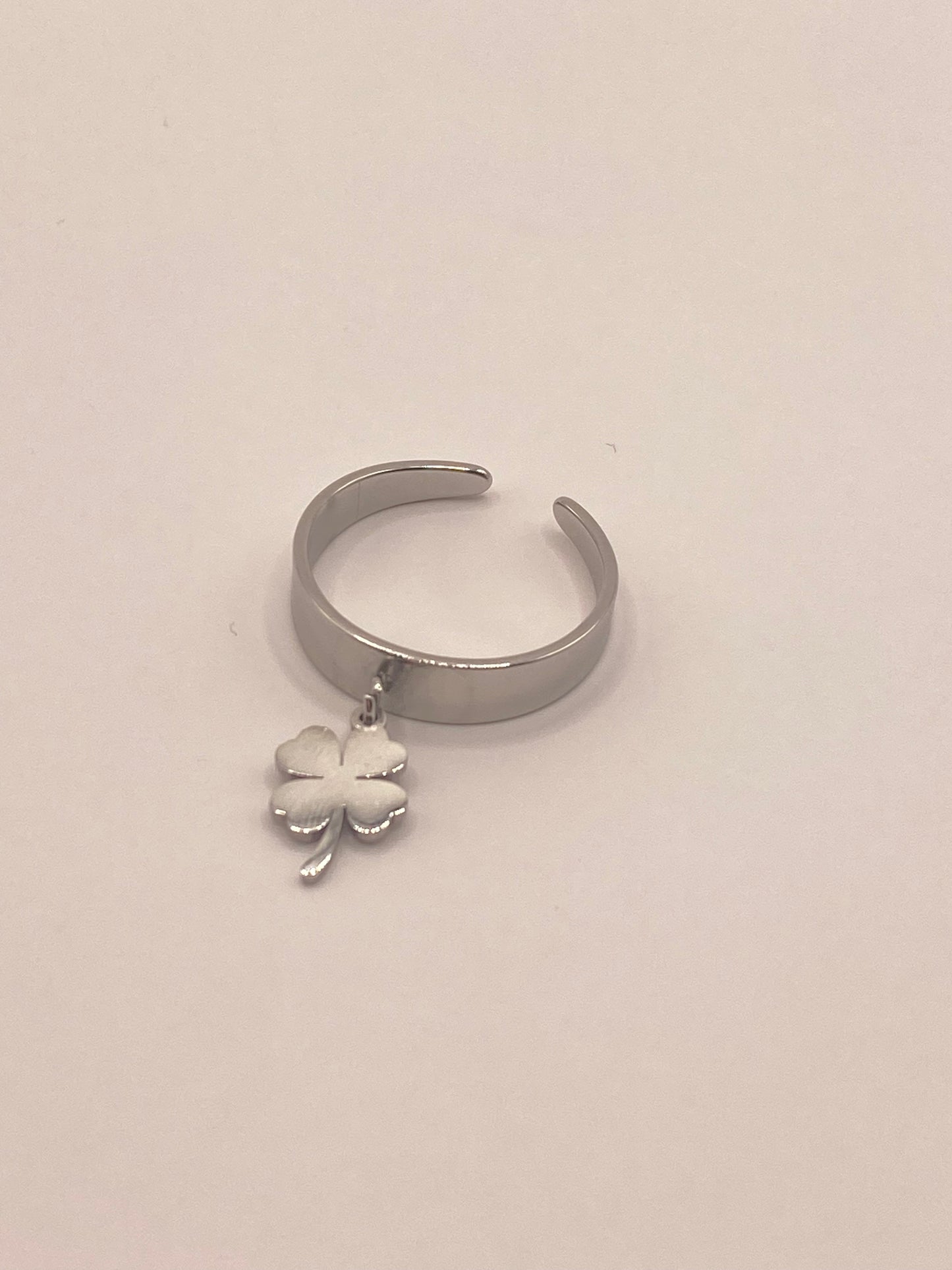 Bague Breloque Trèfle argent