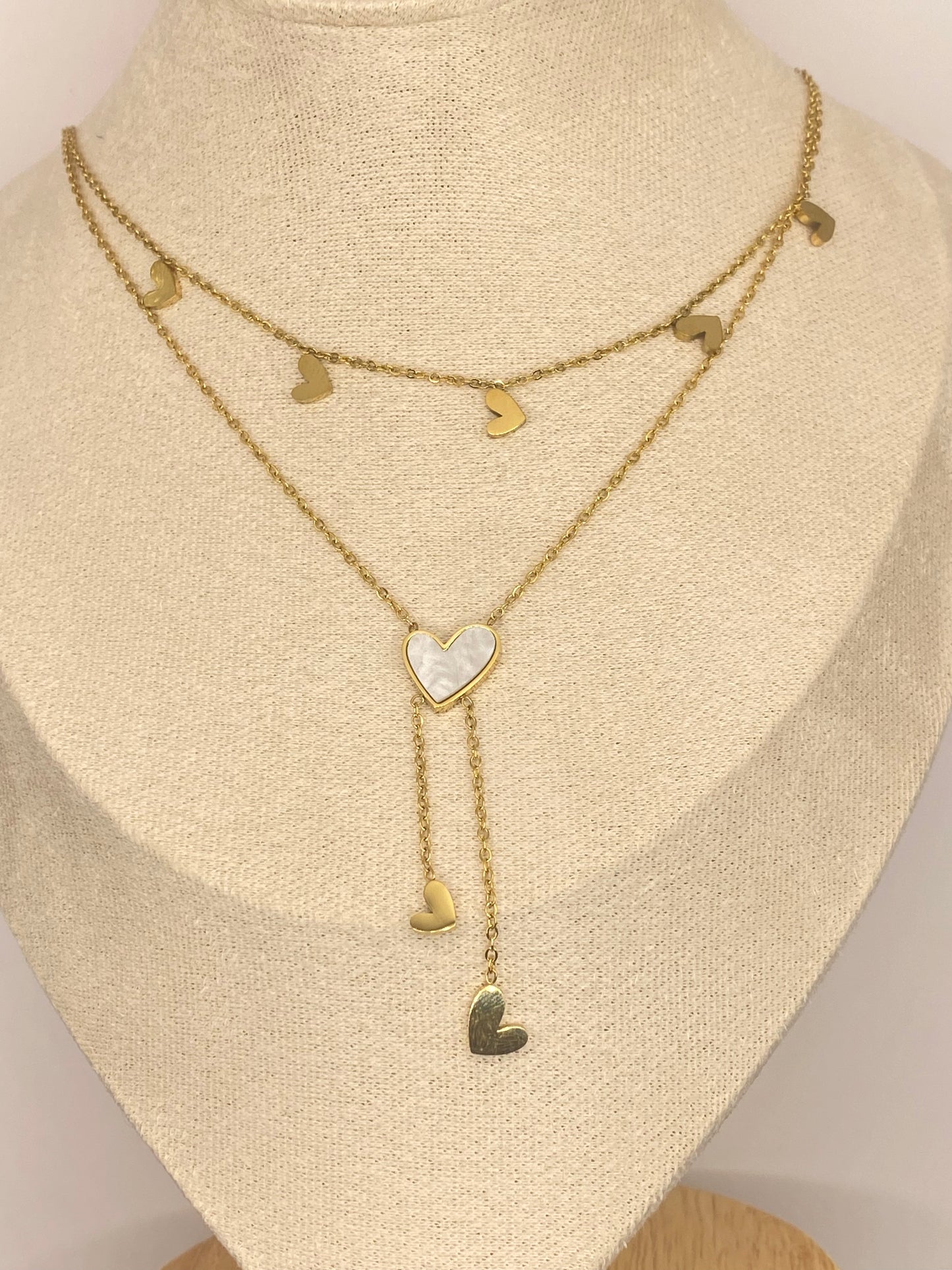 Collier coeur blanc