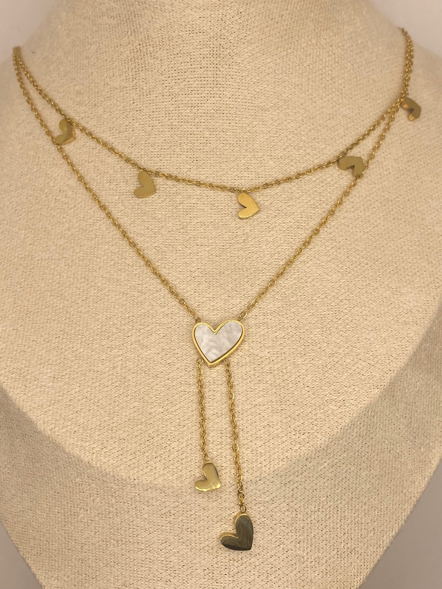 Collier coeur blanc