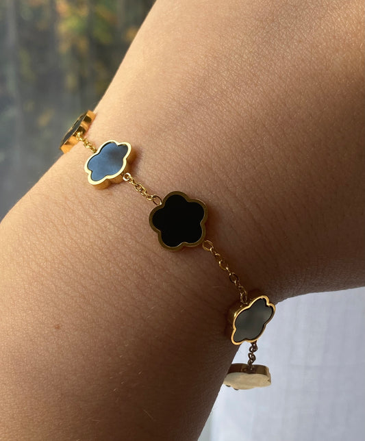 Bracelet Fleures noires