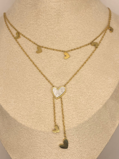 Collier coeur blanc
