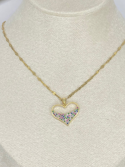 Collier coeurs coloré