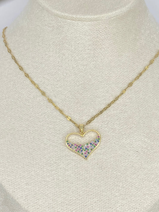 Collier coeurs coloré